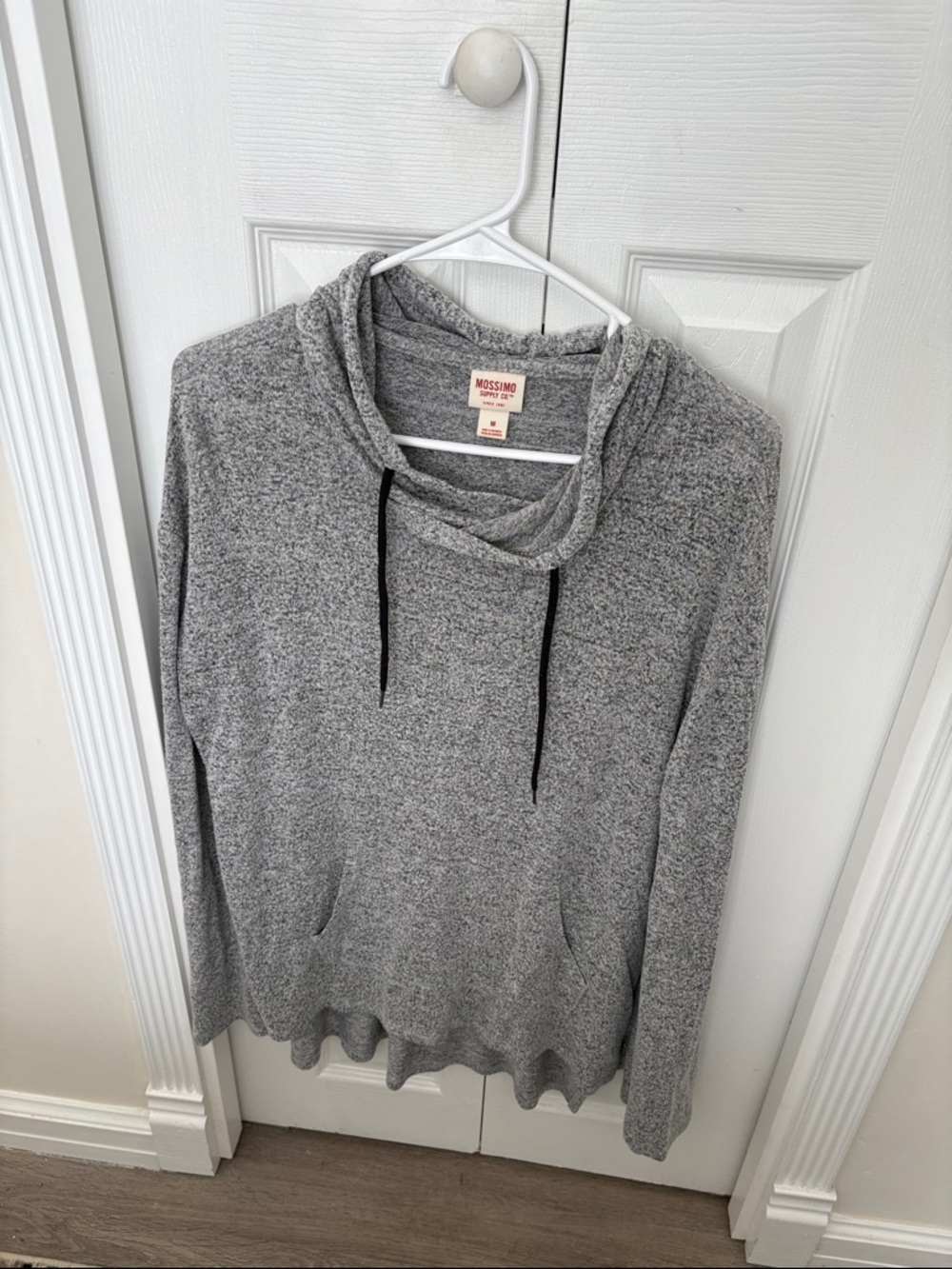 Mossimo Supply Co. Heather Grey Cowl Neck Pullover Hoodie